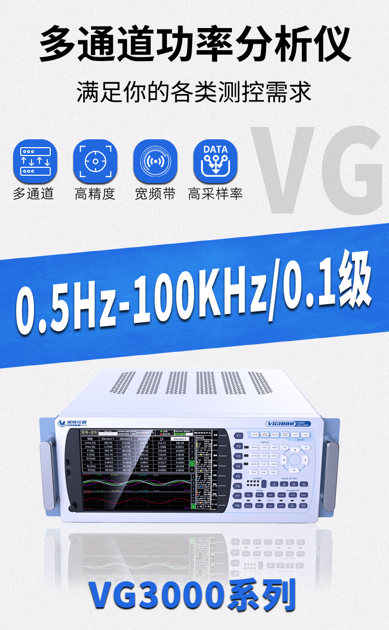 威格新品-多通道，多功能、高精度功率分析儀VG3000系列 廠家直銷 質(zhì)量保障插圖1
